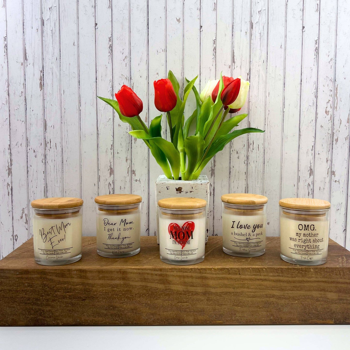 I Love You a bushel and a peck Clear Candle Soy Wax Candles