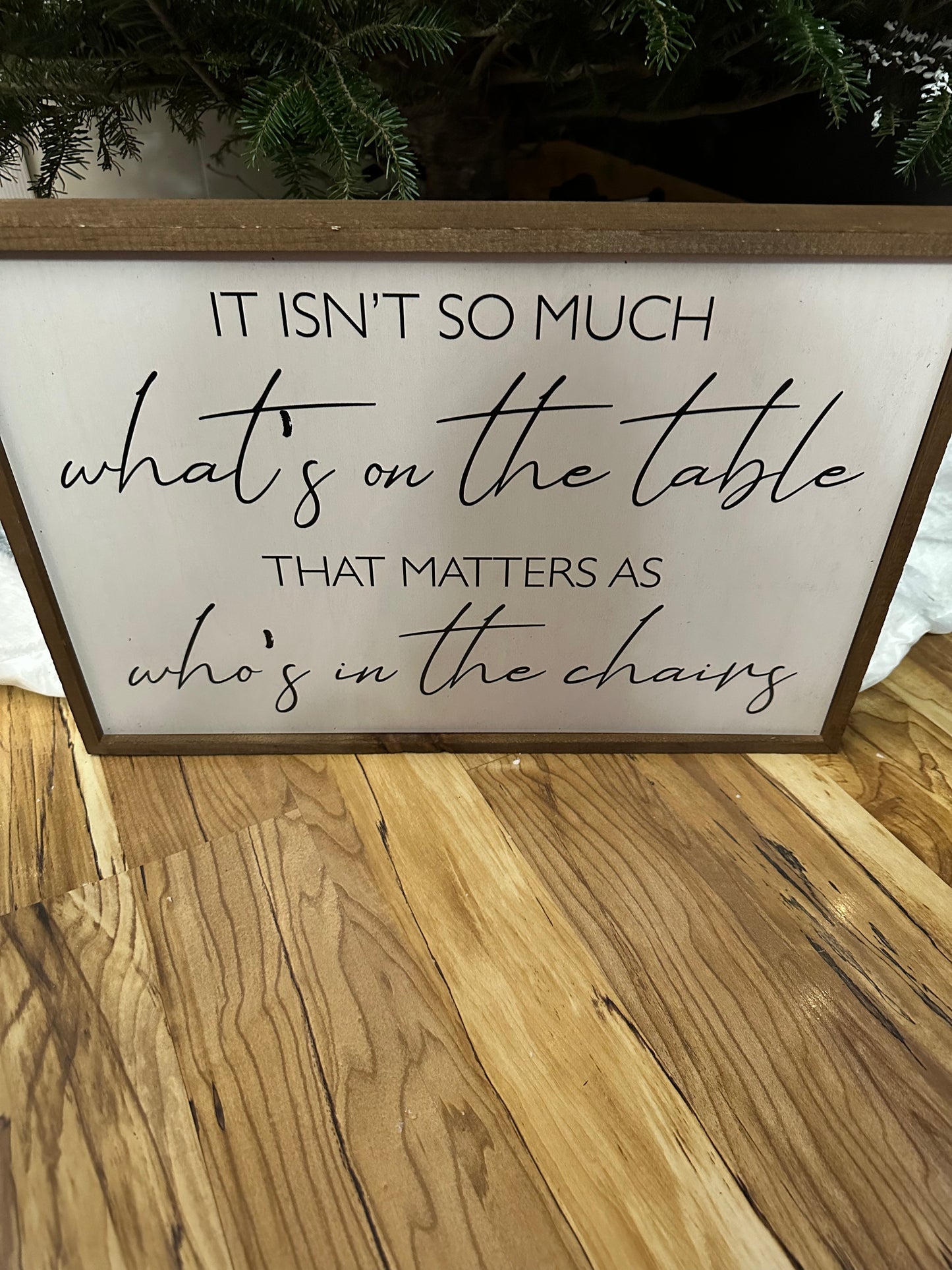 What’s on the table sign