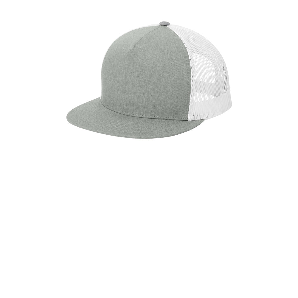 Flatbill TruckerHat Mesch back Heather Grey/White